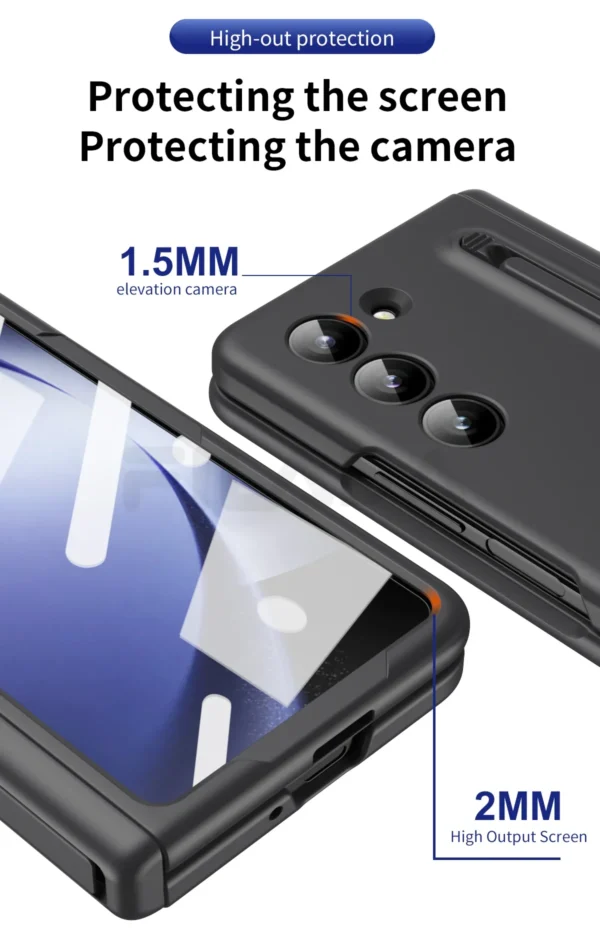 Luxury Premium Invisible Stand Hinge Stand Case Cover With S Pen For Samsung Galaxy Z Fold 5 - Image 8