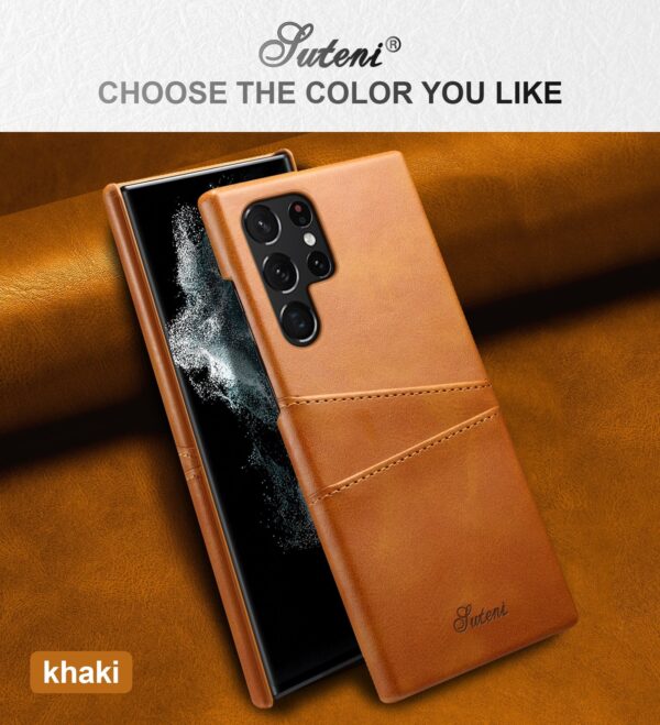 Luxury Premium Slim Leather Shell Case Cover For Samsung Galaxy S22 Ultra - Image 19