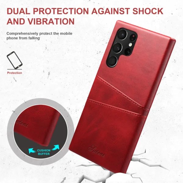 Luxury Premium Slim Leather Shell Case Cover For Samsung Galaxy S22 Ultra - Image 15