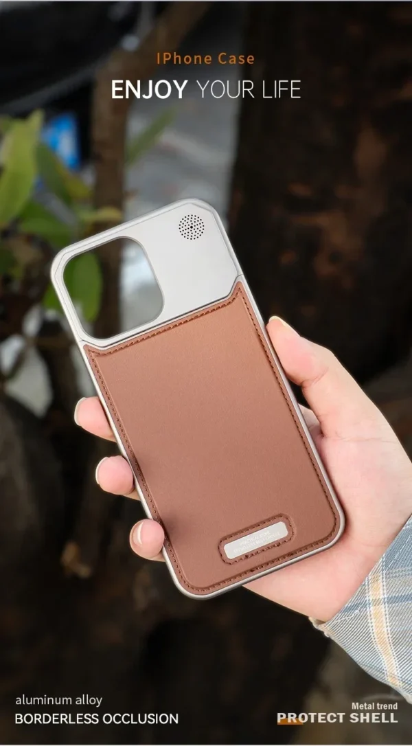 Luxury Premium Luxury Leather Magnetic Aluminum Fragrance Case Cover For iPhone 15 Pro/15 Pro Max - Image 22