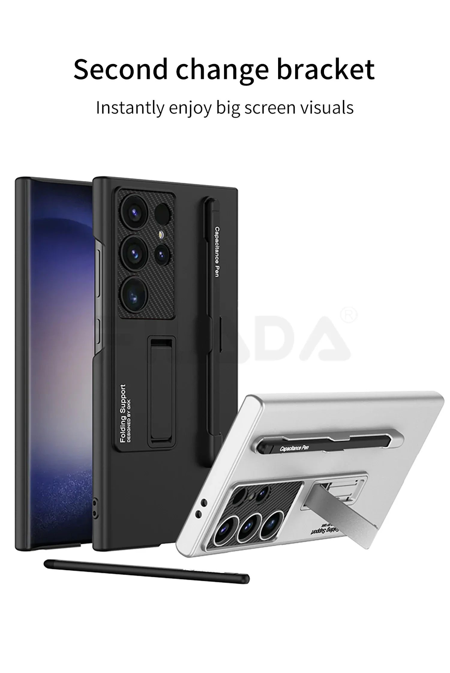 Luxury Premium Ultra Thin Matte Bracket Pen Slot Case Cover For Samsung Galaxy S24 Ultra - Image 22