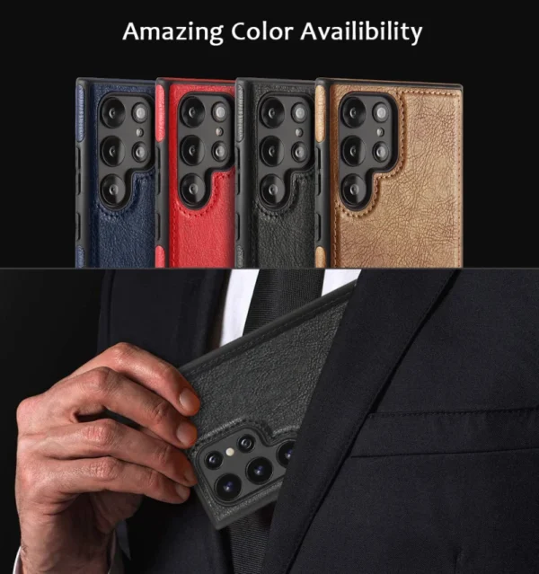 Luxury Premium PU Line Leather Stitching Case Cover For Samsung Galaxy S23 Ultra/S24 Ultra - Image 10