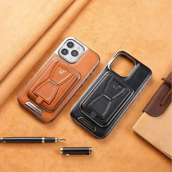 Luxury Premium Leather Magnetic Magsafe Card Slot High Business Leather Phone cover 13 Pro Max/14 Pro Max - Image 12