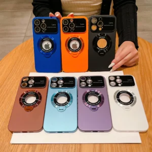 Luxury Slim Matte PC Bracket Magsafe Charging Stand Holder Case Cover For iPhone Series