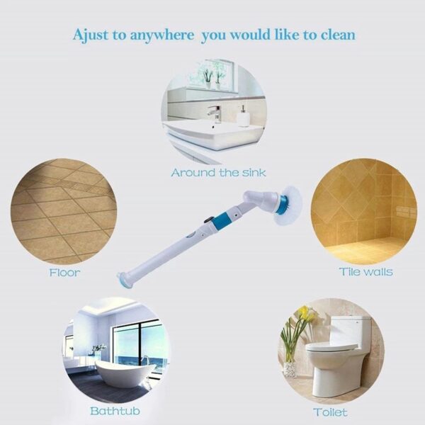 Electric Rechargeable Adjustable Cordless Spinning  Scrubber Brush - Image 16