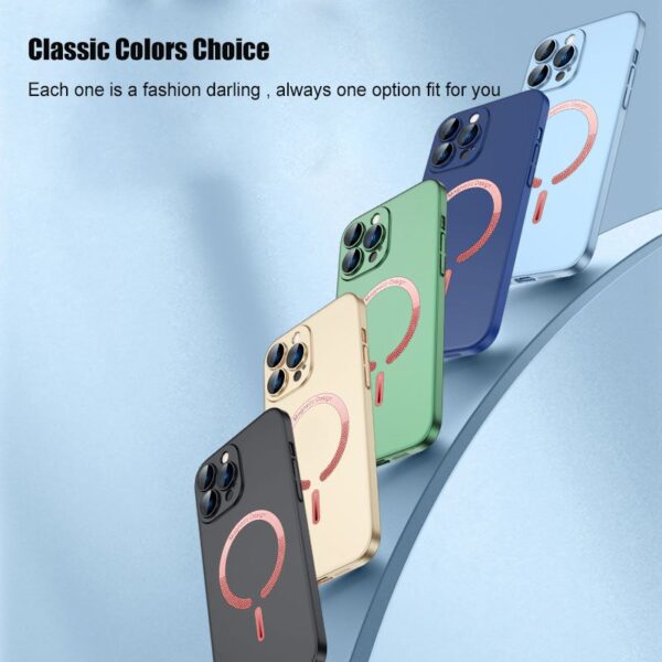 Camera Lens glass film Thin Matte Magsafe Magnetic Wireless Case Cover and 3D Glass Protector For iPhone 13 Pro Max - Image 6