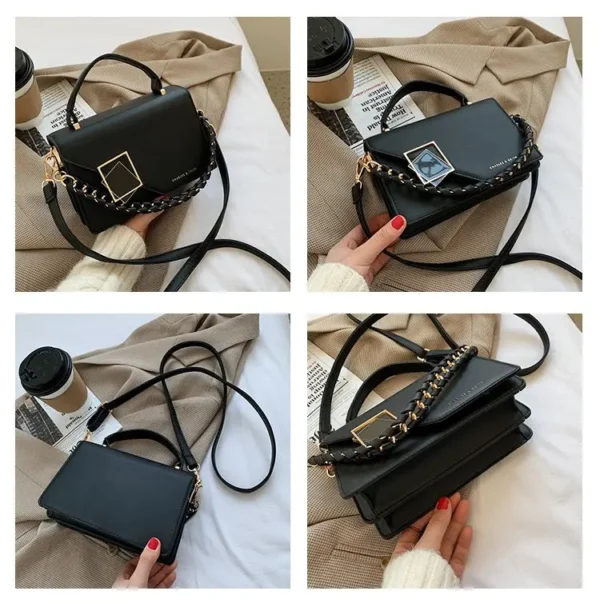 Luxury Premium Fashion Texture Small Chain New Simple Square Versatile One Shoulder Crossbody Bag - Image 11