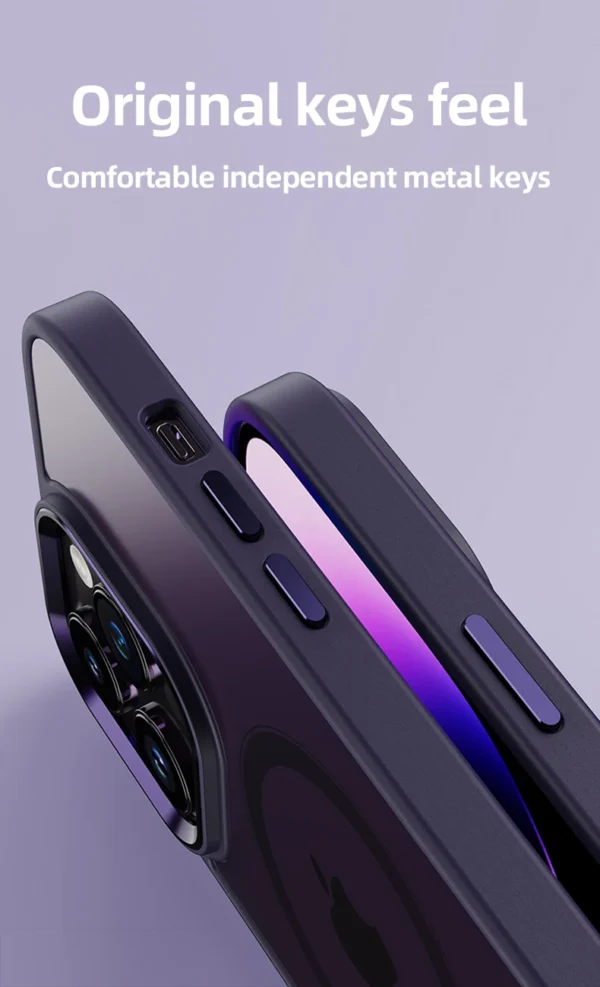 Luxury Shockproof Transparent Magsafe Magnetic Clear Acrylic Hard Case Cover For iPhone 15 Pro/15 Pro Max - Image 8