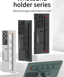 Luxury Holder Stretch Wristband Shockproof Protection Hard Back Cover For Samsung Galaxy S23 Series