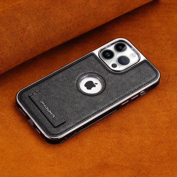 Luxury PU Business PU Leather Stand Hollow Display Hole Shockproof Kickstand Cover Case Cover for iPhone 13 Pro Max/14 Pro Max/15 Pro Max - Image 5