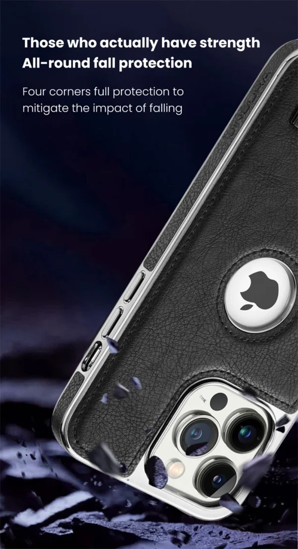 Luxury PU Business PU Leather Stand Hollow Display Hole Shockproof Kickstand Cover Case Cover for iPhone 13 Pro Max/14 Pro Max/15 Pro Max - Image 6