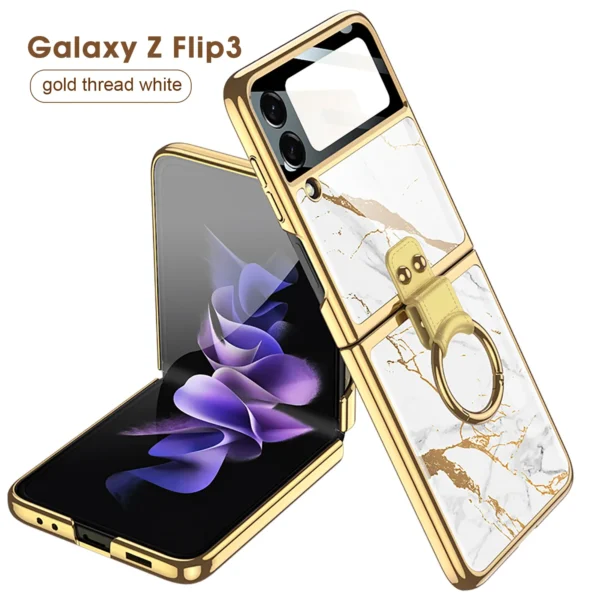 Luxury Premium Marble Patterned  GKK Case Cover For Samsung Galaxy Z Flip 3/Z Flip 4 - Image 11