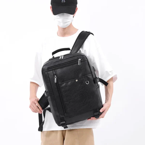 Luxury Premium Business Vintage Pu Leather Casual mochila hombre Backpack Bag - Image 13