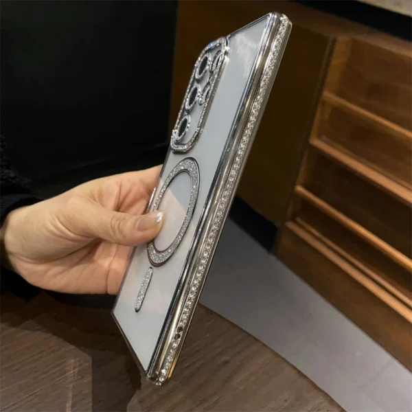 Luxury Premium Plating Bling Glitter Diamond Magnetic For Magsafe Phone Case For Samsung S24 Ultra - Image 21