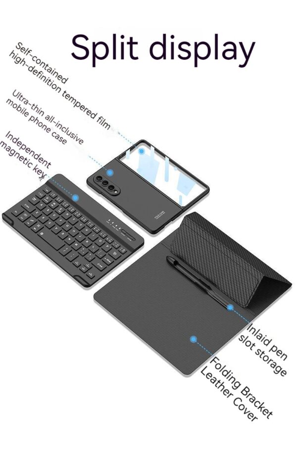 Luxury Premium Wireless Bluetooth keyboard Leather Case Cover For Samsung Galaxy Z Fold 6 - Image 9