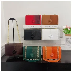 Luxury Premium  vintage Alligator Pattern Chain Square Designer Handbag
