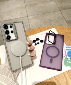 Luxury Premium Luxury Translucent Magnetic Wireless Hard Matte Hybrid Case Cover For Samsung Galaxy S24 Ultra