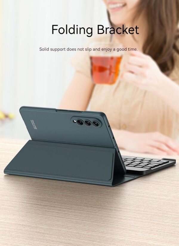 Luxury Premium Wireless Bluetooth keyboard Leather Case Cover For Samsung Galaxy Z Fold 6 - Image 10