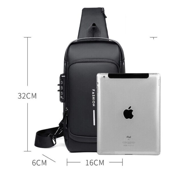 Luxury Premium Anti Theft Chest Shoulder Bag USB Charging Crossbody Oxford Sling Pack - Image 20