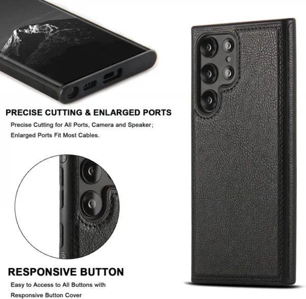 Luxury Premium PU Line Leather Stitching Case Cover For Samsung Galaxy S23 Ultra/S24 Ultra - Image 15