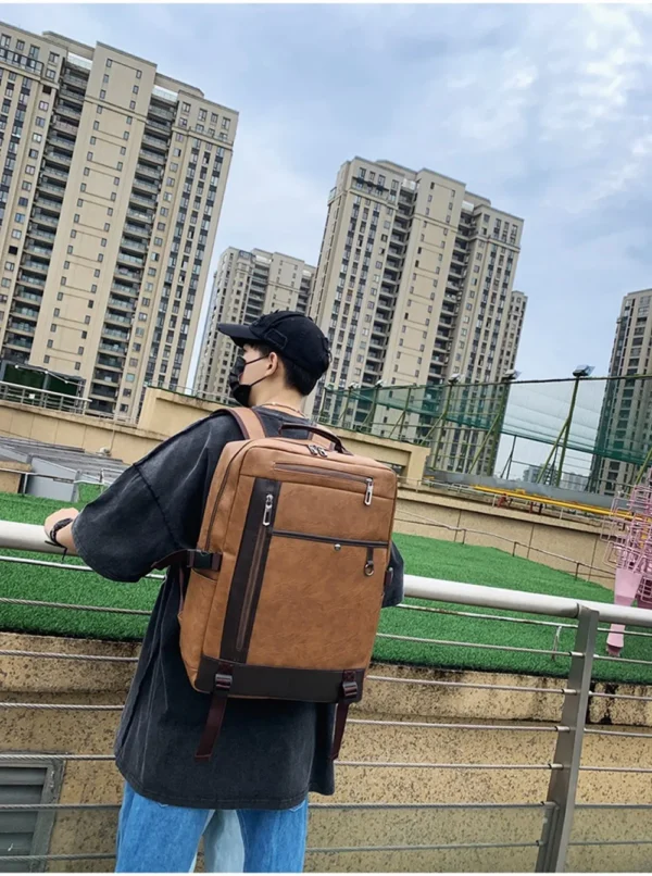 Luxury Premium Business Vintage Pu Leather Casual mochila hombre Backpack Bag - Image 15