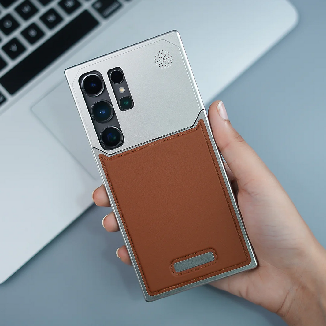 Samsung Galaxy S24/S25 Ultra Metal Case, Aero Flex Aluminum Metal + Leather Frameless Cover Magsafe - Image 9