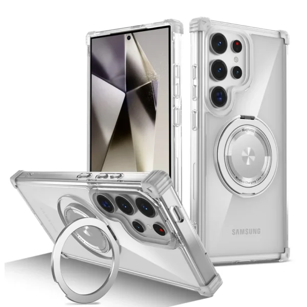 KEYSION Transparent Magnetic Ring Case Cover For Samaung Galaxy S24 Ultra - Image 4