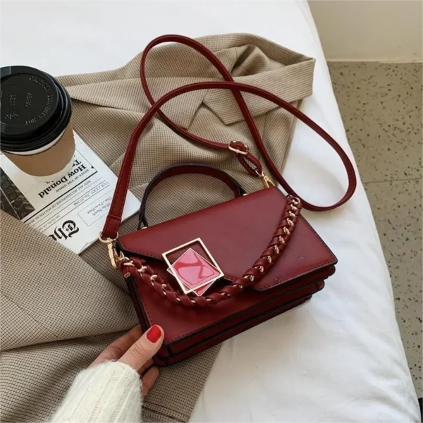 Luxury Premium Fashion Texture Small Chain New Simple Square Versatile One Shoulder Crossbody Bag - Image 17
