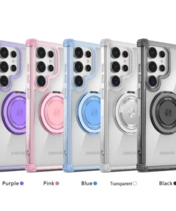 KEYSION Transparent Magnetic Ring Case Cover For Samaung Galaxy S23 Ultra