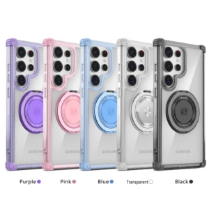 KEYSION Transparent Magnetic Ring Case Cover For Samaung Galaxy S23 Ultra
