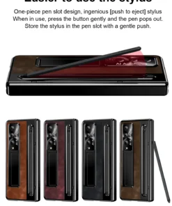 Luxury Premium Retro Leather Folding Stand Phone Case For Samsung Galaxy Z Fold 3/Z Fold 4