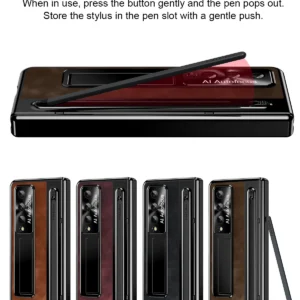 Luxury Premium Retro Leather Folding Stand Phone Case For Samsung Galaxy Z Fold 3/Z Fold 4
