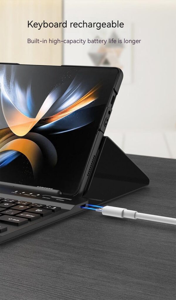 Luxury Premium Wireless Bluetooth keyboard Leather Case Cover For Samsung Galaxy Z Fold 6 - Image 8