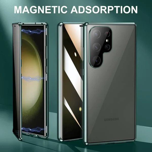 Luxury Premium 360° Full Surround Metal alloy Magnetic Case Cover For Samsung Galaxy S24 Ultra - Image 19
