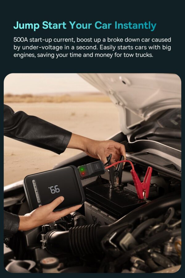 BASEUS 2 in 1 1000A Car Jump Starter Power Bank and Portable Air Compressor Inflator Pump - Image 18