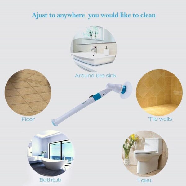 Electric Rechargeable Adjustable Cordless Spinning  Scrubber Brush - Image 18