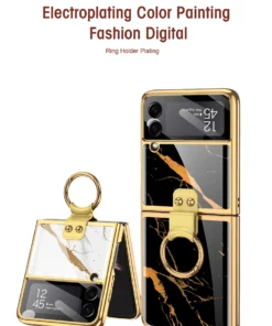 Luxury Premium Marble Patterned  GKK Case Cover For Samsung Galaxy Z Flip 3/Z Flip 4