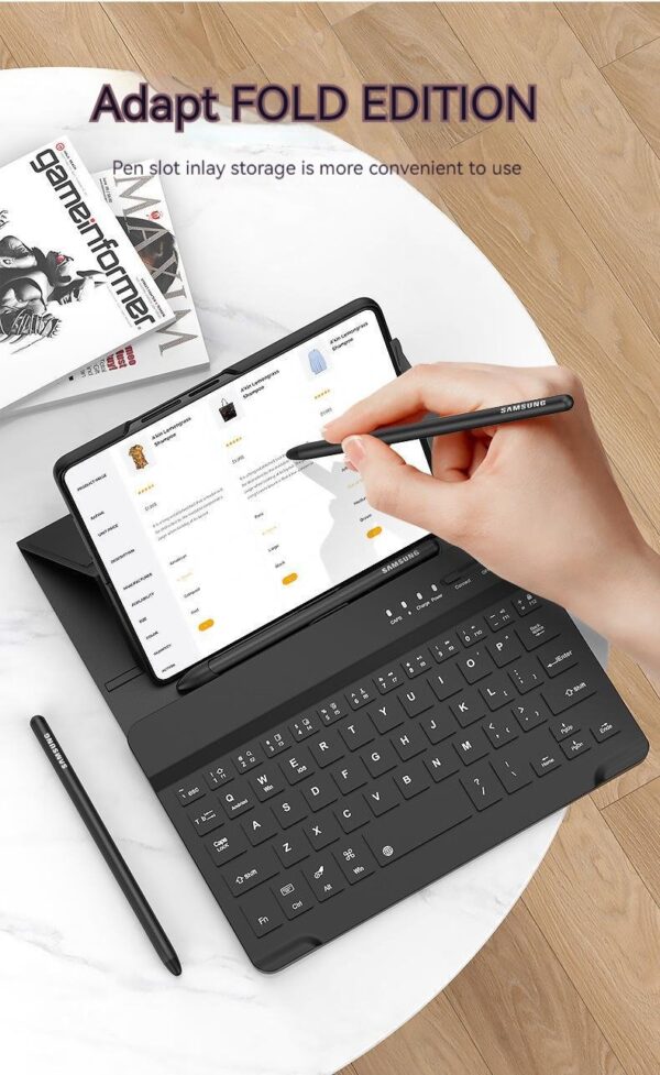 Luxury Premium Wireless Bluetooth keyboard Leather Case Cover For Samsung Galaxy Z Fold 6 - Image 7