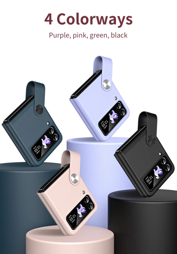 Luxury Premium Skin Feel Hand Strap Design Phone Case for Samsung Galaxy Z Flip 4