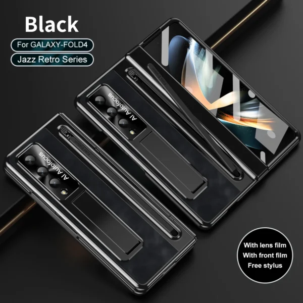 Luxury Premium Retro Leather Folding Stand Phone Case For Samsung Galaxy Z Fold 3/Z Fold 4 - Image 16