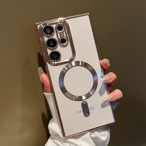 Luxury Premium Transparent Plating Anti-Scratch with Full Camera Cover For Samsung Galaxy S24 Ultra - Image 24