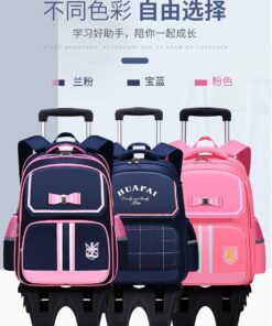Mochila Kids Backpacks With Wheel Trolley Luggage Escolar Backbag Schoolbag