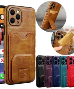 Luxury Premium PU leather Multifunction Card Holder Fashion Case Cover For iPhone 15 Pro Max