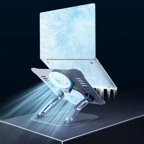 4.1 Radiator Foldable Laptop Stand With Dual Cooling Fan Heat Dissipation - Image 6