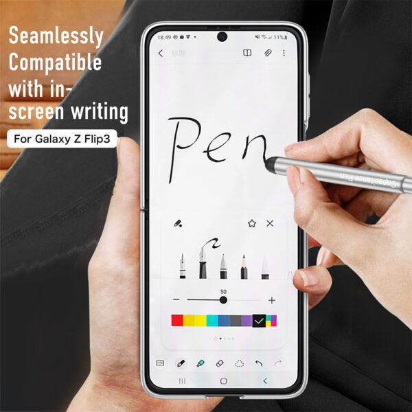 Luxury Premium Ring Case Cover With Capacitance Pen For Samsung Galaxy Z Flip 3/ Z Flip 4 1 - Image 4