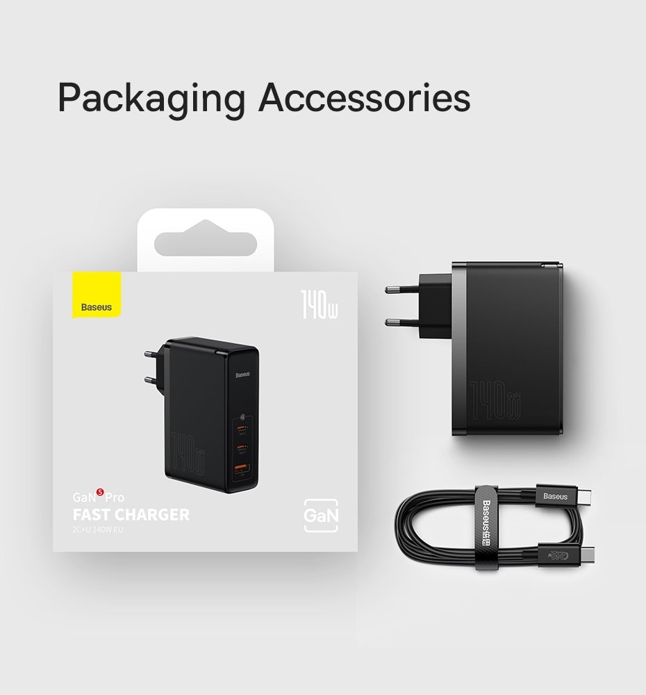 Baseus 140W GaN Charger USB Type C PD3.1 Fast Charge - Image 16