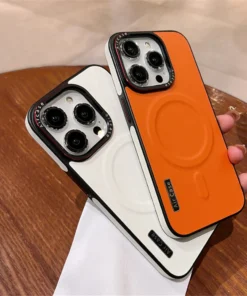 Alternative view of Luxury Premium Business Leather  Magsafe Wireless Charging Case Cover For iPhone Series