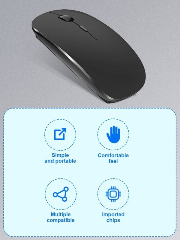 Luxury Premium Wireless Bluetooth Rechargeable Slim Mini Noiseless Cordless Mouse - Image 20