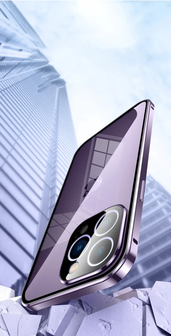Luxury Premium Magnetic Adsorption Metal Frame with 360 Full Body For iPhone 15 Pro Max - Image 24