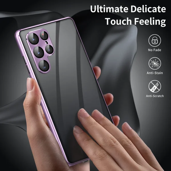 Luxury Premium 360° Full Surround Metal alloy Magnetic Case Cover For Samsung Galaxy S24 Ultra - Image 21